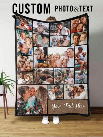 1pc Custom Blanket , Customization Blankets With Over 10 Images,Personalized Soft Cozy Blankets, Personalized Gift,Custom Gift Blanket For Birthday